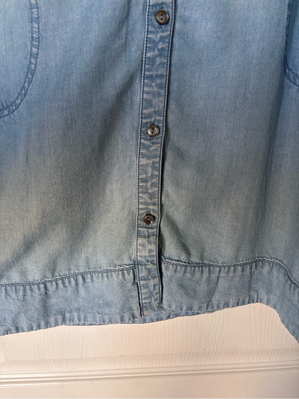J. Jill Denim Sleeveless Chambray Mini Dress in light Blue collared Small - Picture 5 of 9
